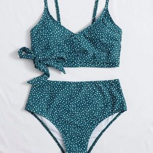 Shein ||  Floral Wrap Knot Side Bikini Swimsuit